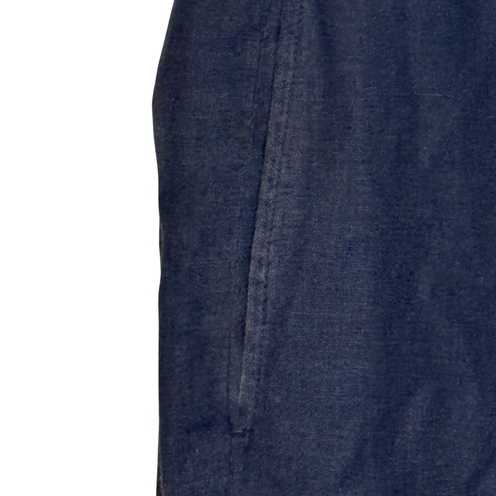 Ralph Lauren Purple Label Women's Pants 100% Wide Leg Elastic Waist Navy 32X29